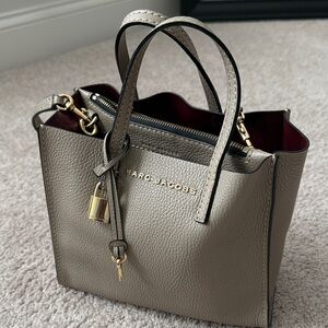 Marc Jacobs Taupe Pebbled Leather Mini Satchel with Gold Hardware